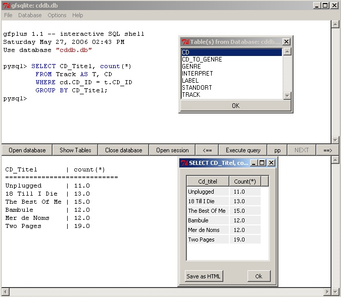 gfsqlite in action